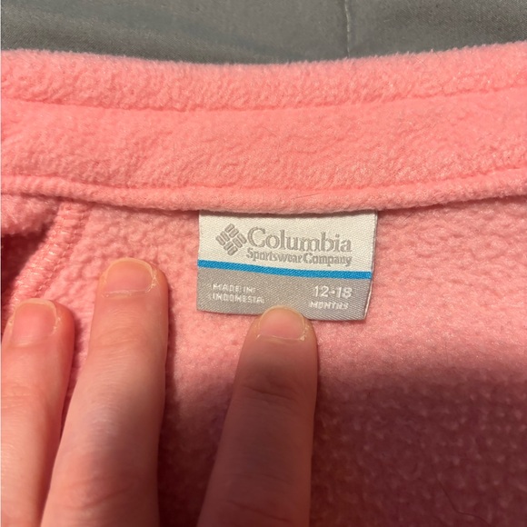 COLUMBIA Toddlers Pink Zip Up Fleece Jacket Size 12M - Picture 6 of 7